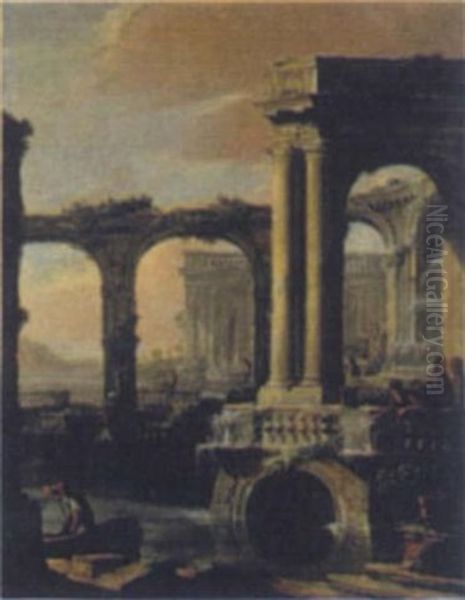 Architectural Capriccio With Waterfalls - view 1