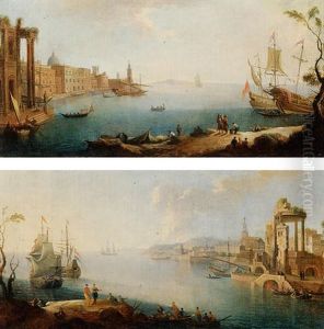 Capriccio Marino Con Porto E Bastioni by Antonio Joli