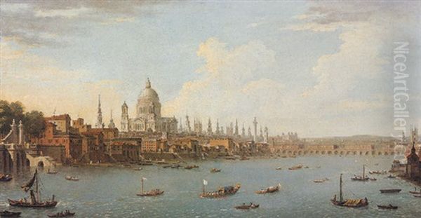 View Of London And The Thames With St. Paul's And Somerset House - view 1