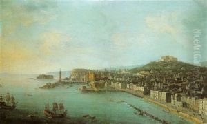 Naples, A View Of The Bay From The Carmine by Antonio Joli