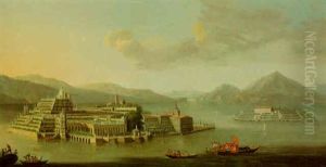 A View Of The Isola Dei Pescatori On The Lago Maggiore, With The Isola Bella Seen Beyond by Antonio Joli
