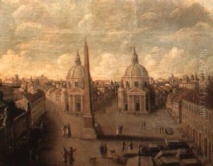 The Piazza Del Popolo, Rome by Antonio Joli