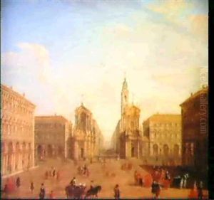 Veduta Di Piazza San Carlo A Torino by Antonio Joli