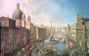 View Of The Flooded Piazza Navona, Rome