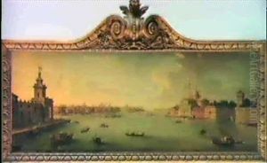 A Panoramic View Of The Bacinodi San Marco, Venice by Antonio Joli