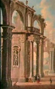 Due Paesaggi Con Architetture E Figure