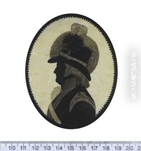 An Officer, Profile To The Left, Wearing Coat With Epaulette And Cross Belt, His Hat Covered With Fur And Dressed With A Plume And Cockade, Decorative... An Officer, Profile To The Left, Wearing Coat With Epaulette And Cross Belt, His Hat Covered With Fur And Dressed With A Plume And Cockade, Decorative...