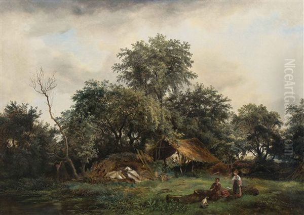 Landschaft Mit Bauern Und Heuhaufen - view 1