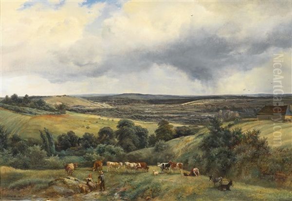 Weite Landschaft Mit Tierherde - view 1