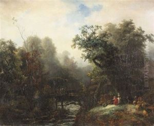 Landschaft Mit Wildbach In Waldigem Gelande by Andre Jolivard