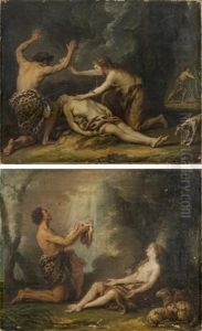 La Naissance D'abel (+ La Mort D'abel; Pair) by Nicolas-Rene Jollain the Younger