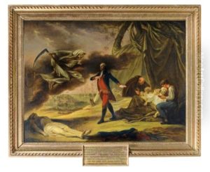 Portrait Allegorique De Thomas Francois Le Normand De Victot, Chevalier De L'ordre Royal Et Militaire De Saint Louis, Rencontrant La Mort by Nicolas-Rene Jollain the Younger