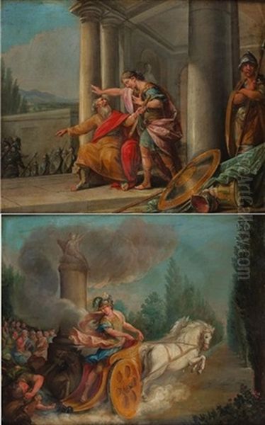 Scenes De La Guerre De Troie (pair) - view 1
