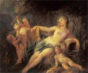 Naiade Et Putti by Nicolas-Rene Jollain the Younger