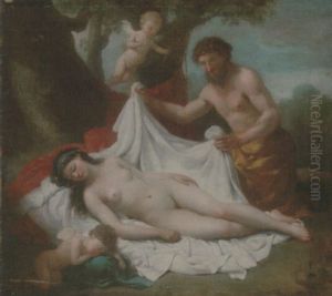 Jupiter And Antiope by Nicolas-Rene Jollain the Younger