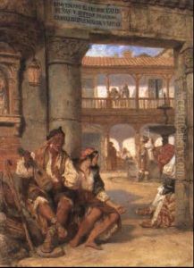 Strassenszene by Jules Pierre Jollivet