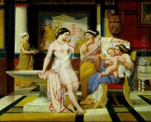 Ladies In A Pompeian Interior by Jules Pierre Jollivet