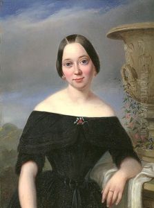 Young Lady And Vase by Henri Jean Baptiste Jolly