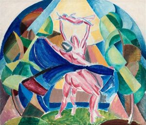 Kubistisk Komposition Med Figurer (foraldralycka) by John Jon-And
