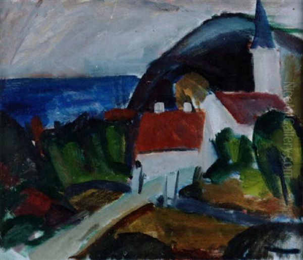 Landskap Med Hus Vid Vatten - view 1