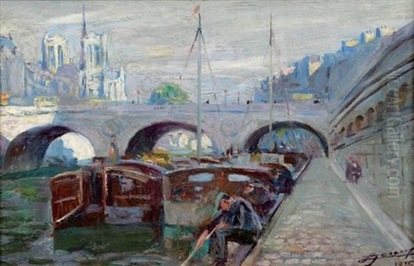 Pecheurs Sur La Seine - view 1