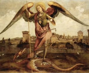 L'arcangelo Michele, Una Citta Sullo Sfondo by Lazzaro Bastiani