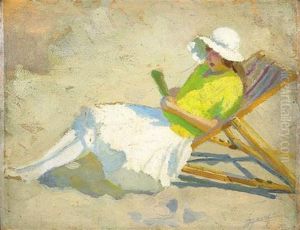 Femme A La Plage by Lucien Hector Jonas