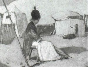 Lady Beneath A Parasol On The Beach Lady Beneath A Parasol On The Beach