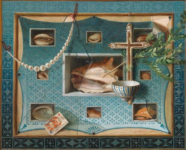 Trompe-l'oeil-stillleben Mit Kunstkammerobjekten - view 1