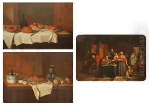 Bouteilles A La Brioche (+ Pate Au Rafraichissoir; Pair) by Gabriel-Germain Joncherie