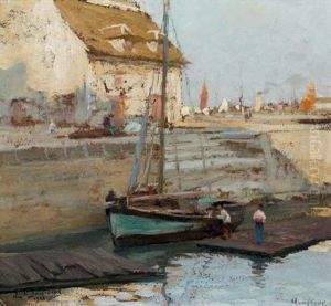 Voilier Dans Le Port De Honfleur