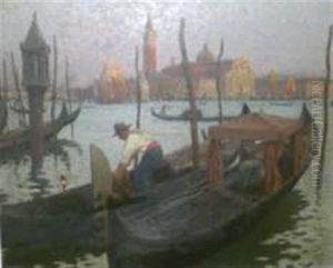 Gondoles A Venise by Leonce J. V. de Joncieres