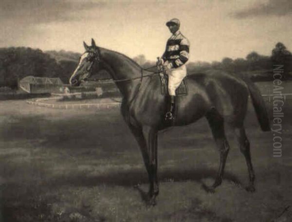 A Jockey Mounted On His Racehorse - view 1