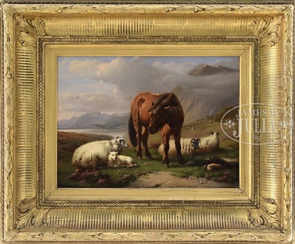 Sheep And Horse In Highland Landscape - view 1