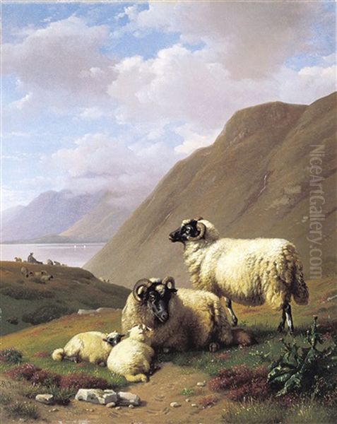 Bergmeer Met Schaapherder En Kudde - view 1