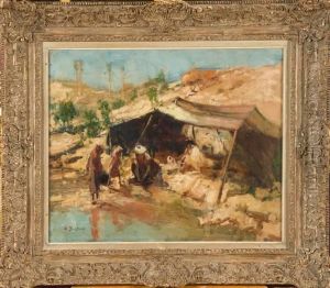 "le Bivouac Dans Le Sud Du Maroc by Alfred Bastien