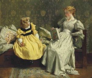Mother And Child Reading by Francis Coates Jones