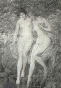 Two Nudes By A Stream Two Nudes By A Stream