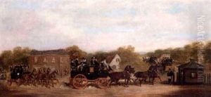 A Four-in-hand-race At The Five Bells Tavern, New Cross, London by Herbert H. St. John Jones