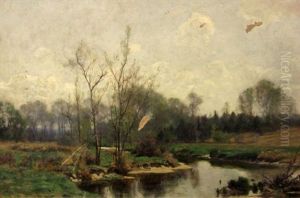 Stream In A Country Landscape by Hugh Bolton Jones