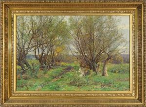 Summer Landscape With A Meandering Stream by Hugh Bolton Jones