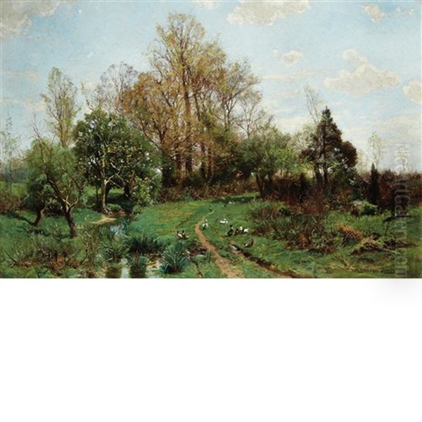 A Summer Landscape (ducks On A Country Path) - view 1