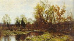 Autumn River Landscape by Hugh Bolton Jones
