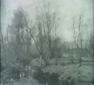 The Stream/a Spring Landscape by Hugh Bolton Jones