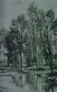 Spring Landscape With Stream by Hugh Bolton Jones