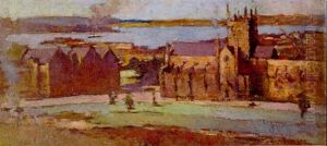 St. Mary's Cathedral And Sydney Harbor by John Llewellyn Jones