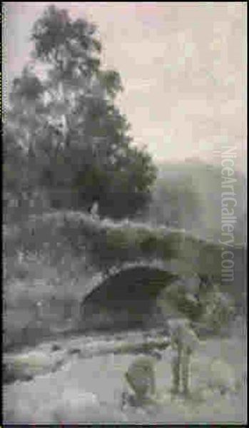 Cleaning The Fish Beside The Stream - view 1