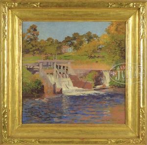 The Mill Stream In Autumn, New Hampshire by Leon Foster Jones
