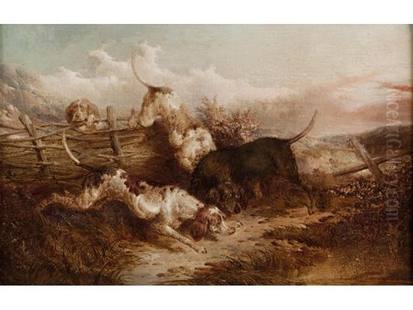Terrier After A Fox (+ Another Of Pointers; Pair) - view 1