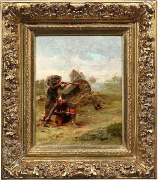 Battle Scene With Gun Smoke - view 1
